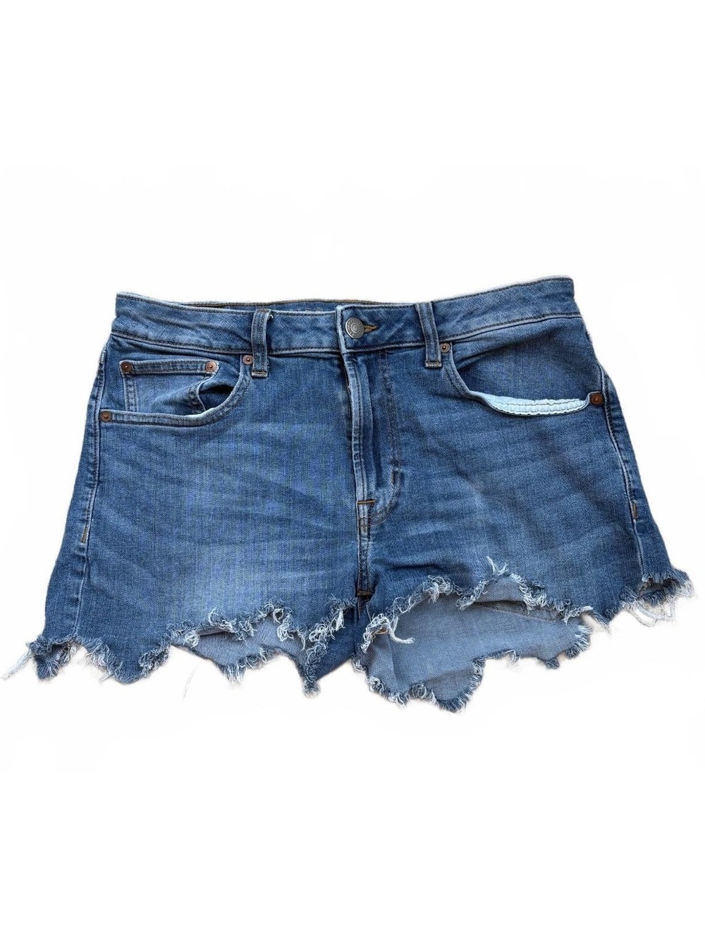 American Eagle Women's Cutoff Denim Shorts Size 17 DIY Frayed Hem Jorts Flex